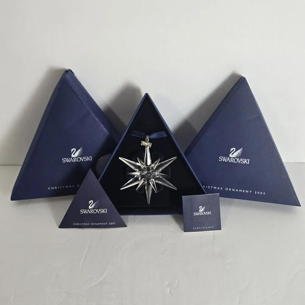 Swarovski Annual Christmas Ornament 2005 The Rockefeller Center Star with...